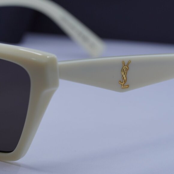 Saint Laurent SL M103 007 Sunglasses Ivory Cat Eye Frame, Black Lenses main image 11